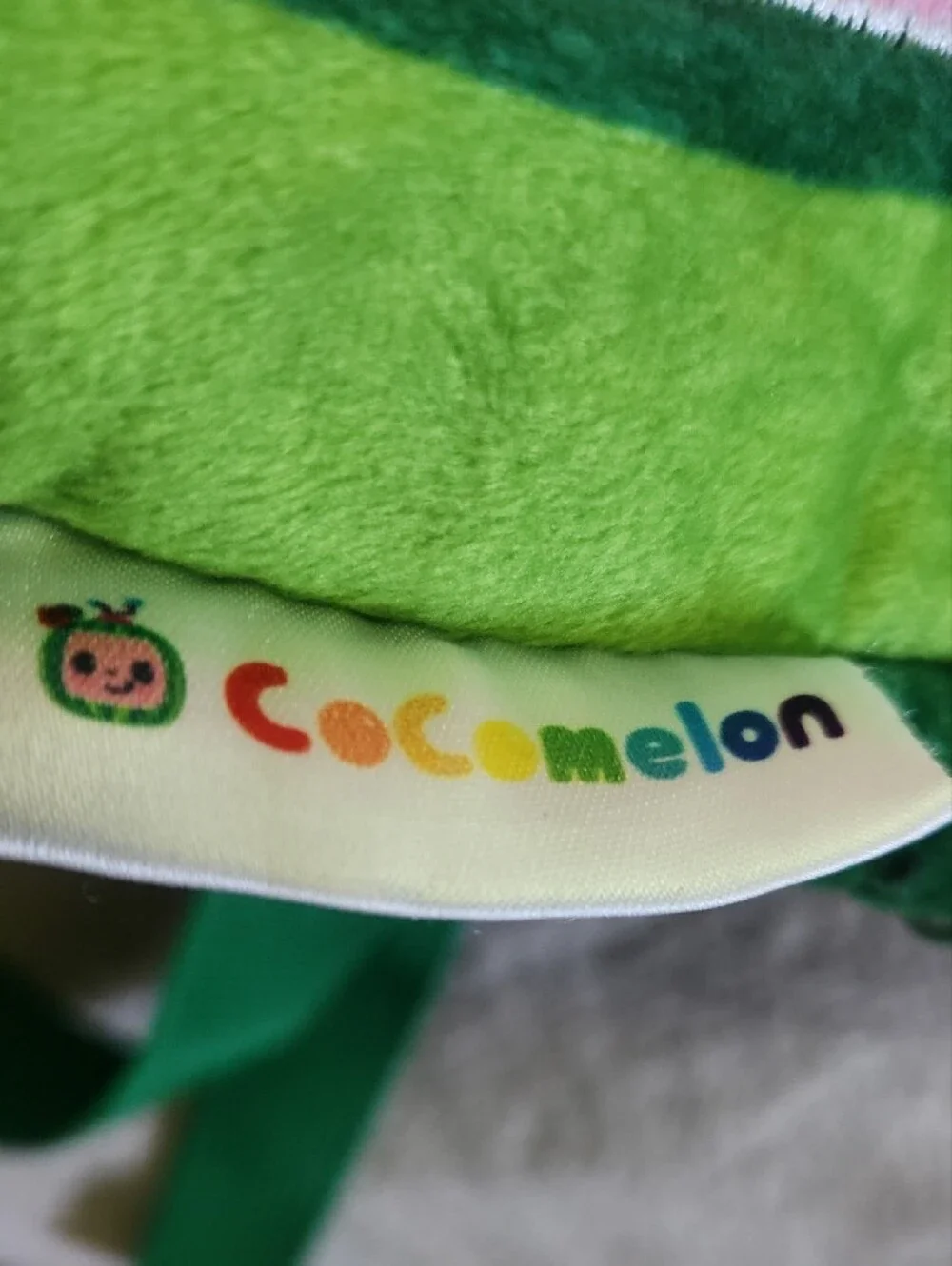 Cocomelon Plush Kids Backpack with Pink Face and Ladybug Accent